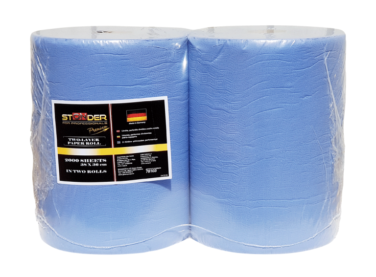 PLUS divslāņu papīrs ruļļos, zils,  36x38cm, 1000 loksnes