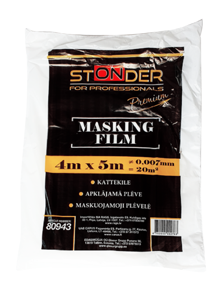 STONDER Apklājamā plēve HDPE 4x5m // 7mikr. 110g