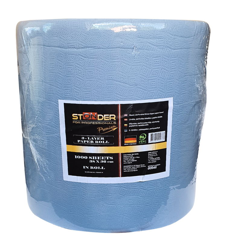STONDER DurexPLUS papīrs, 36cm x 38cm, 1000 loksnes, 3 slāņi