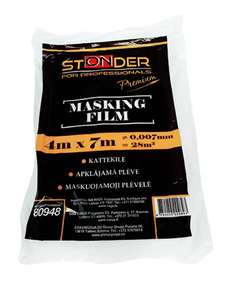 STONDER Apklājamā plēve HDPE 4x7m // 7mikr. 155g