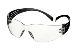 3M Caurspīdīgas aizsargbrilles, melns rāmis, pretaizsvīšanas un pretskrāpējuma pārklājums